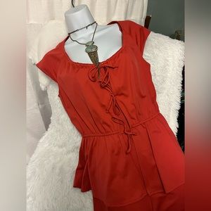 Vintage Jody of California peplum wide leg jumpsuit